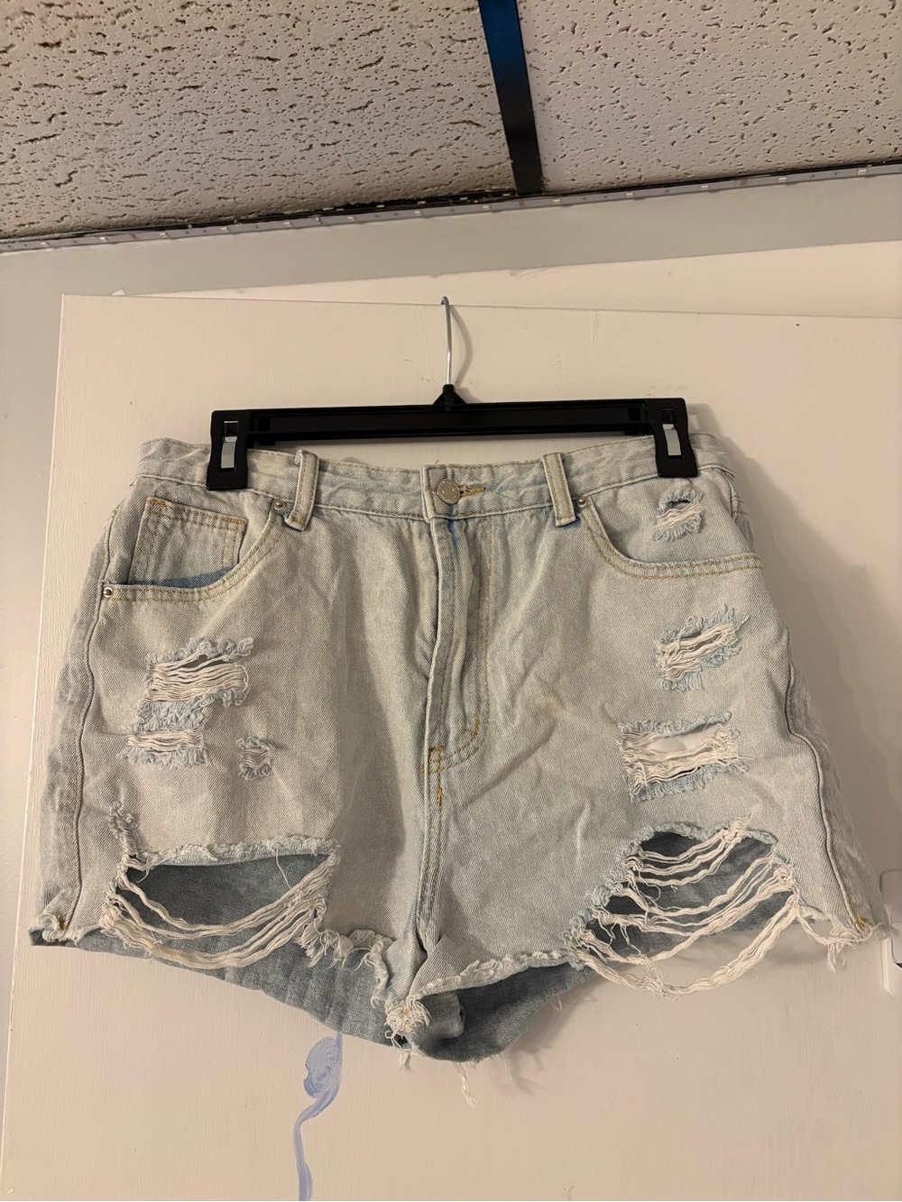 Light Wash Distressed Women's Denim Shorts